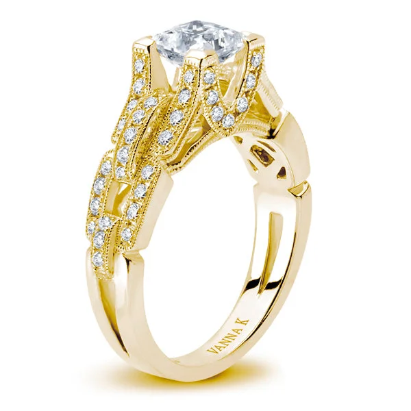 Women’s platinum engagement rings-18K YELLOW GOLD DIAMOND ENGAGEMENT RING