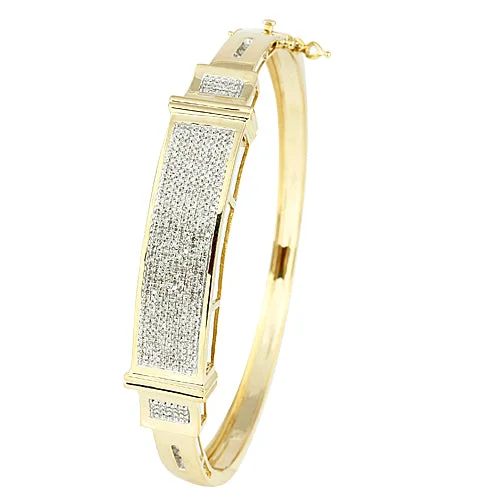 Women’s crystal bracelets-10K 1.75CTW DIAMOND FANCY BANGLE