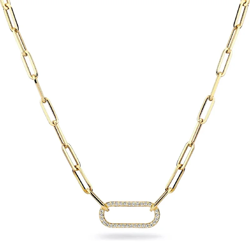 Women’s bar necklaces-0.17ctw Diamond Small Pavé Link Necklace