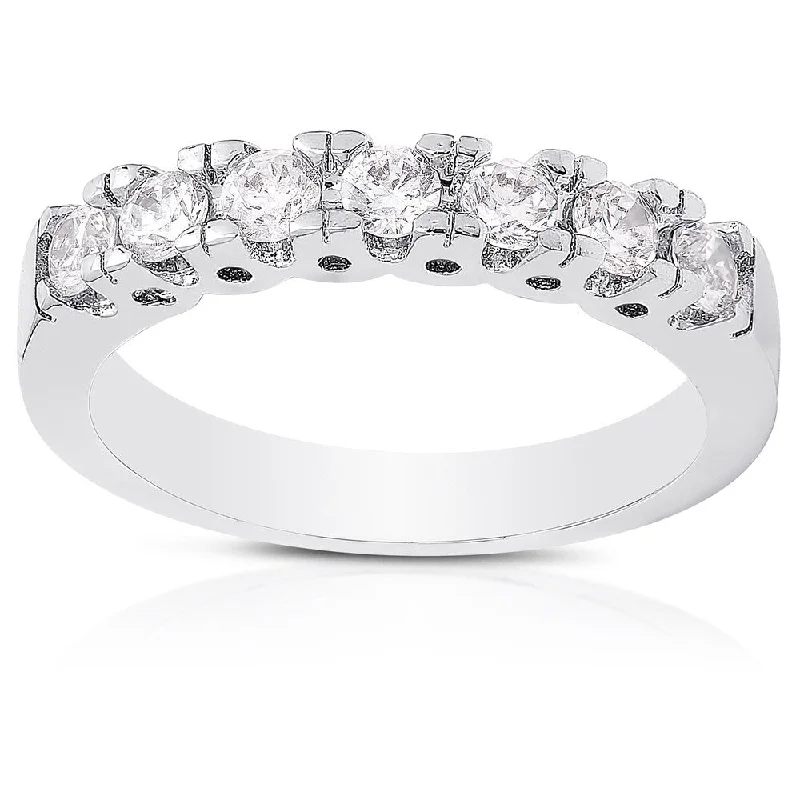 Women’s heart-shaped diamond rings-Dolce Giavonna Silver Overlay Cubic Zirconia Band Ring