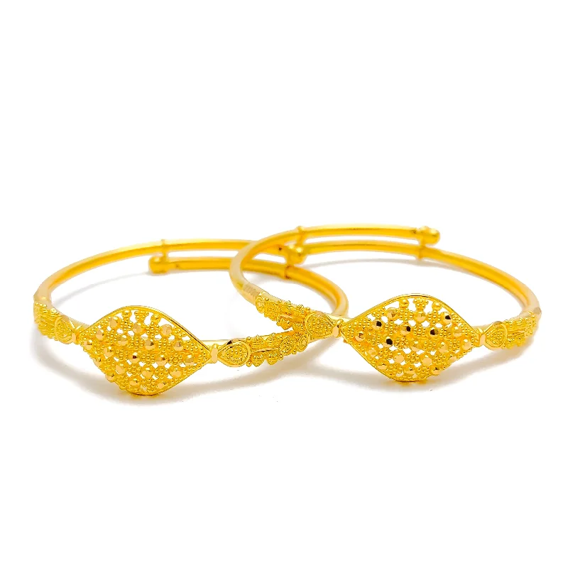 Women’s minimal bangles-Ethereal Attractive 22k Adjustable Baby Bangle Pair