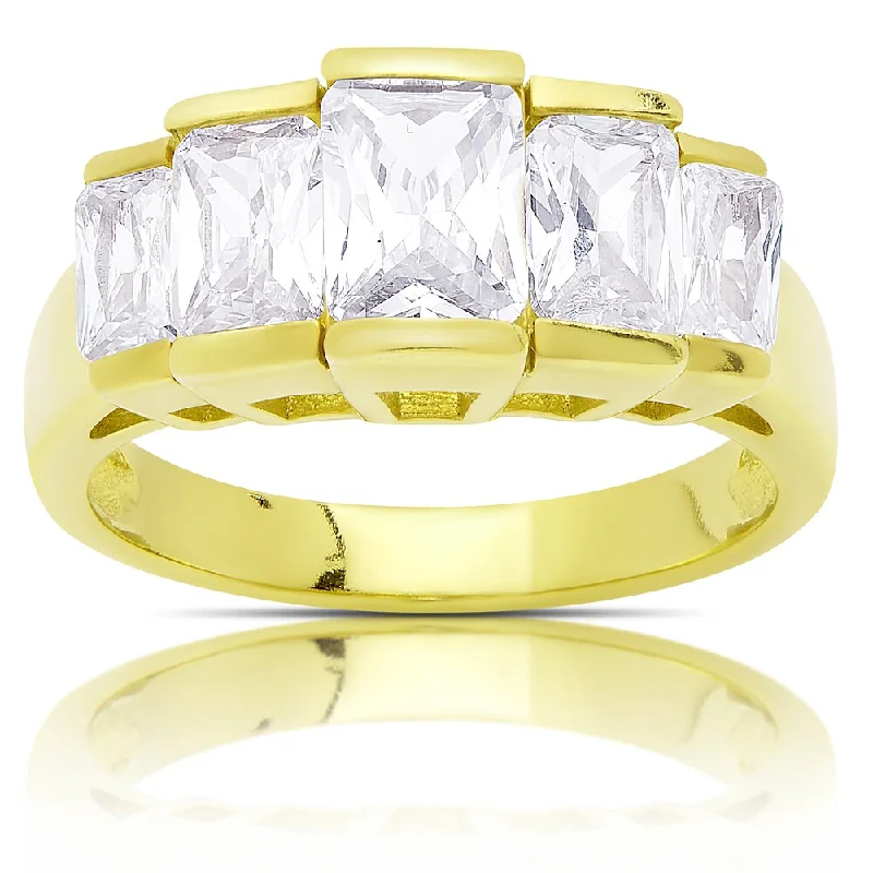 Women’s designer rings-Dolce Giavonna Gold Over Sterling Silver Cubic Zirconia Ring