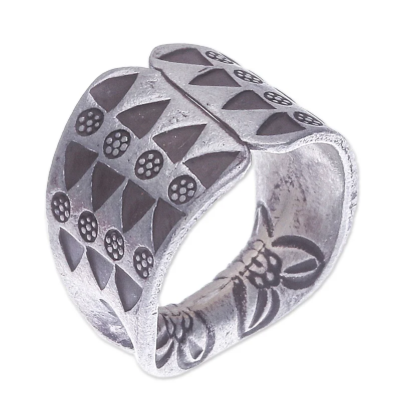 Women’s gemstone rings-Novica Handmade The Enigma Silver Band Ring