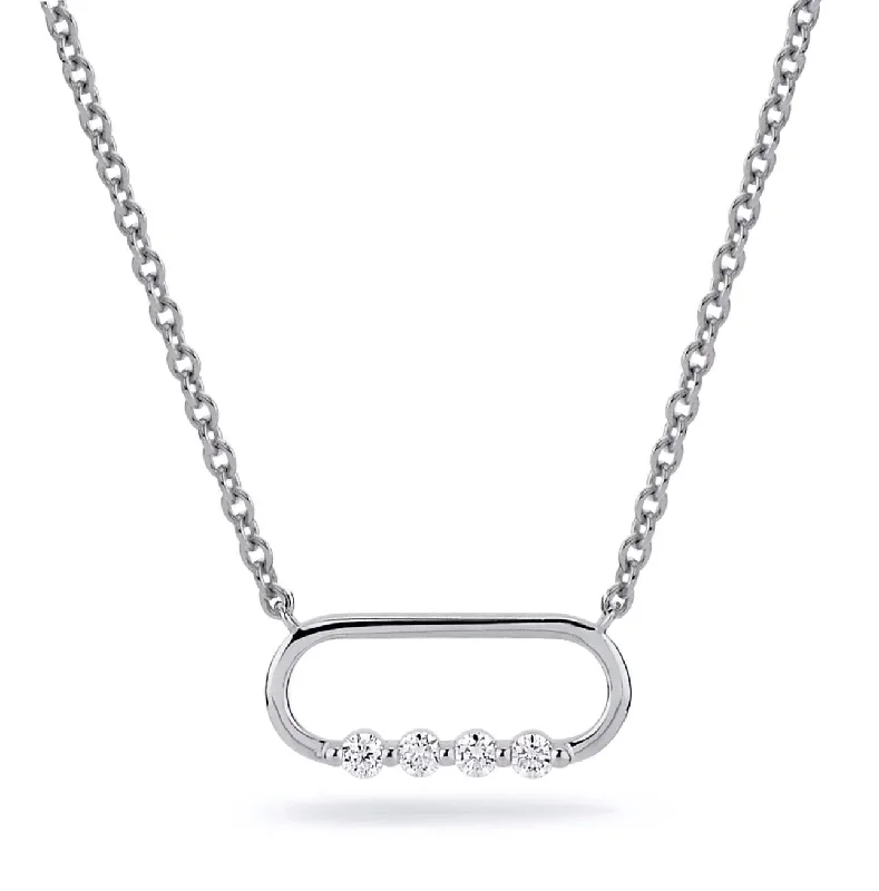 Women’s crystal necklaces-0.15ctw Diamond Cloud Link Necklace