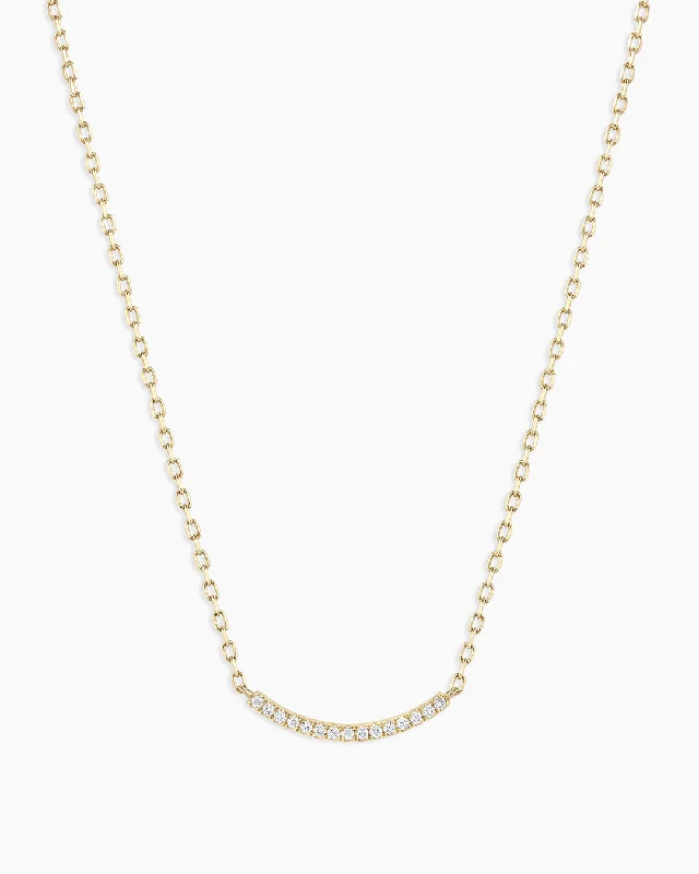 Women’s delicate gold necklaces-Diamond Taner Bar Mini Necklace