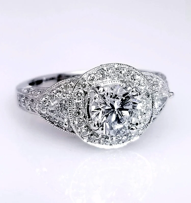 Women’s oval engagement rings-"ENGR01380" Vintage Inspired Diamond Ring