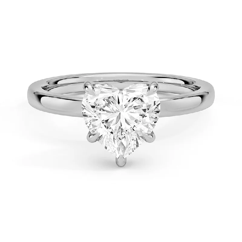 Women’s unique engagement rings-Classic Solitaire Heart Shaped Moissanite Engagement Ring