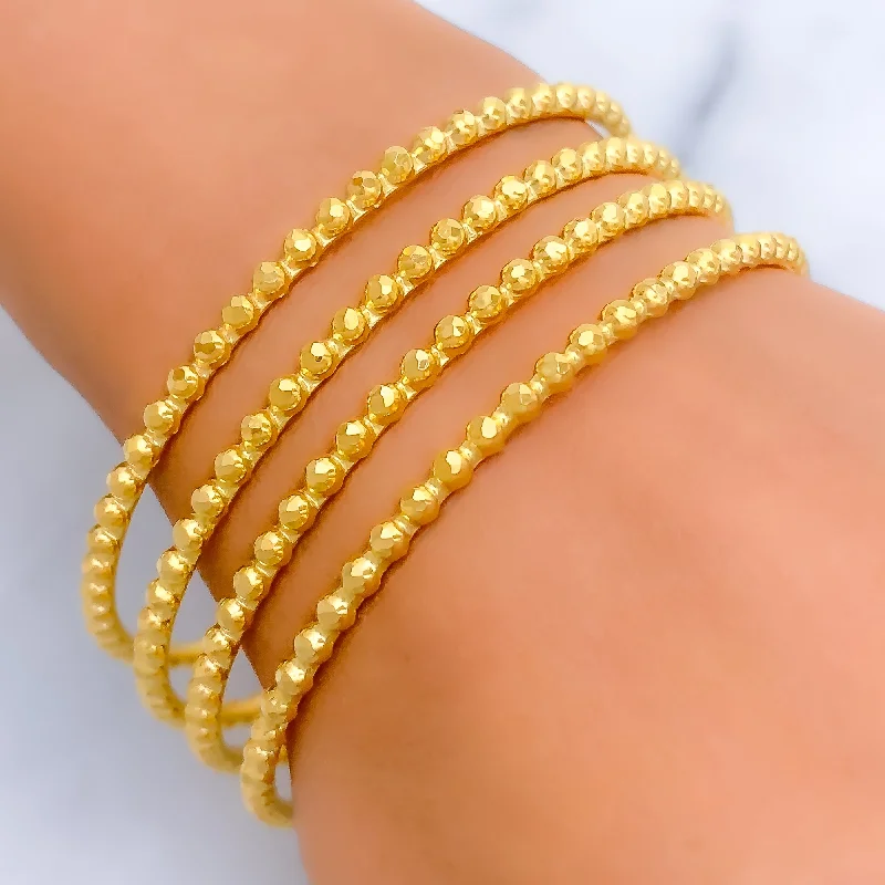 Women’s polished gold bangles-Impressive Dotted 21k Gold Bangles