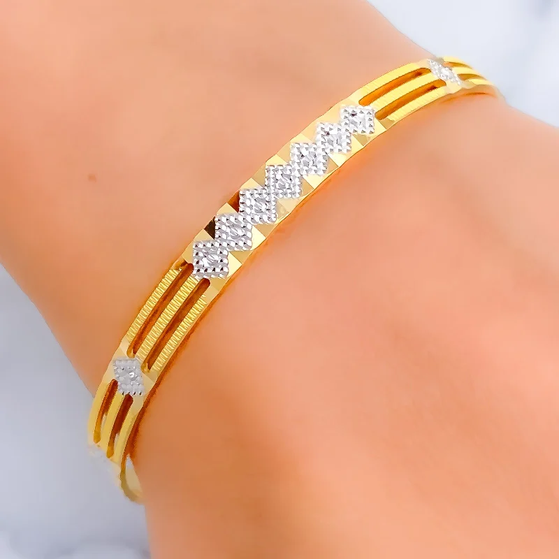 Women’s classic bangles-Magnificent 22k Gold Dual Tone Bangle