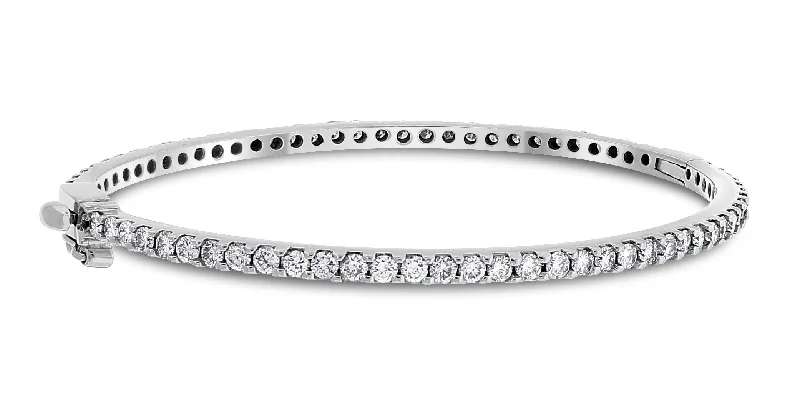 Women’s anniversary bracelets-Forever Diamond Bangle (4.00 ct Diamonds) in White Gold