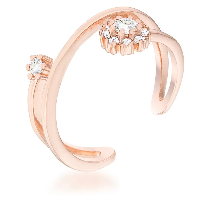 Women’s wedding rings-Krista 0.25ct CZ Rose Gold Abstract Wrap Ring