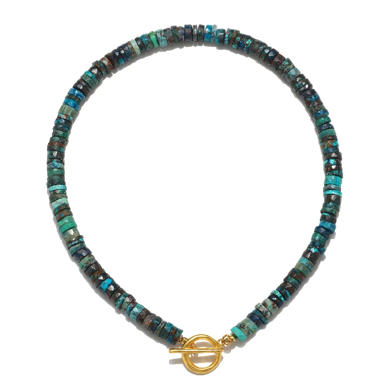 Women’s pearl drop necklaces-Chrysocolla Beaded Necklace