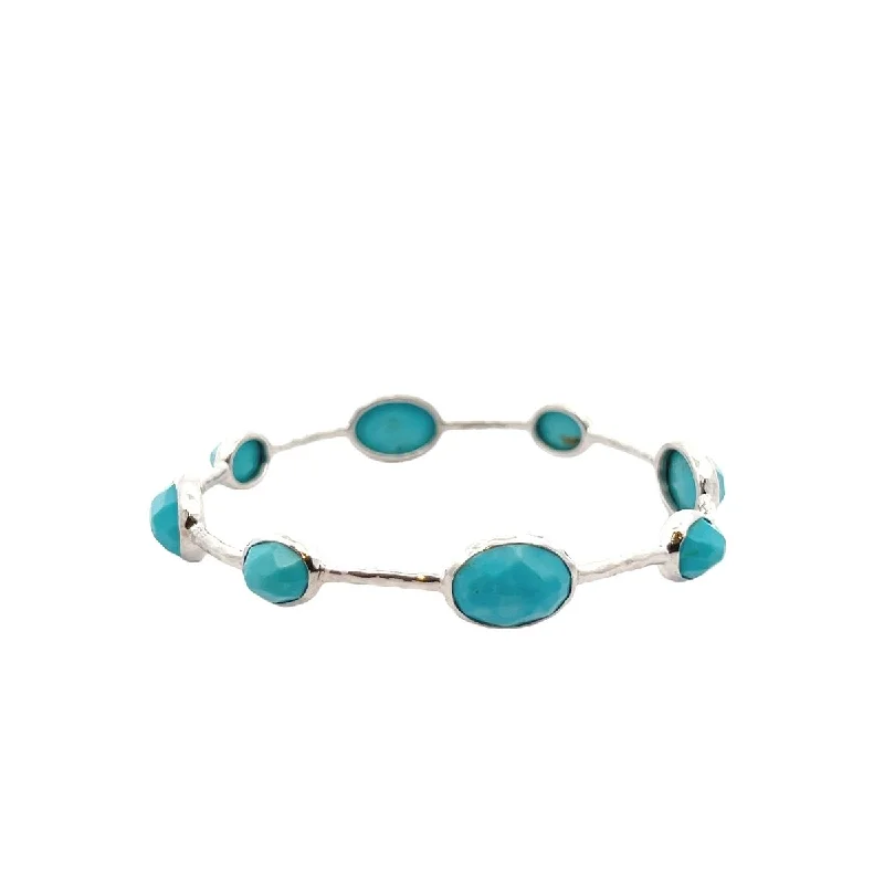 Women’s high-end bracelets-Pre-Owned Ippolita Turquoise Rock Candy 8 Stone Bangle