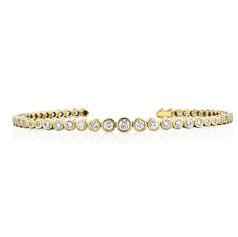 Women’s infinity bangles-Diamond Bezel Graduate Open Bangle