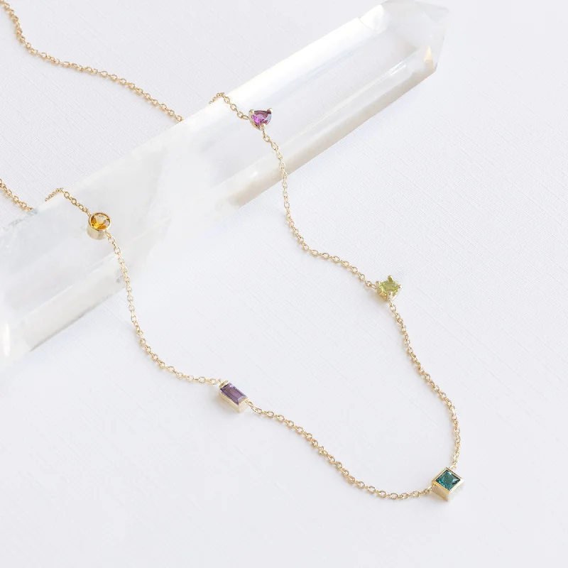 Women’s delicate necklaces-The Candy Gemstone Necklace | 10K Yellow Gold