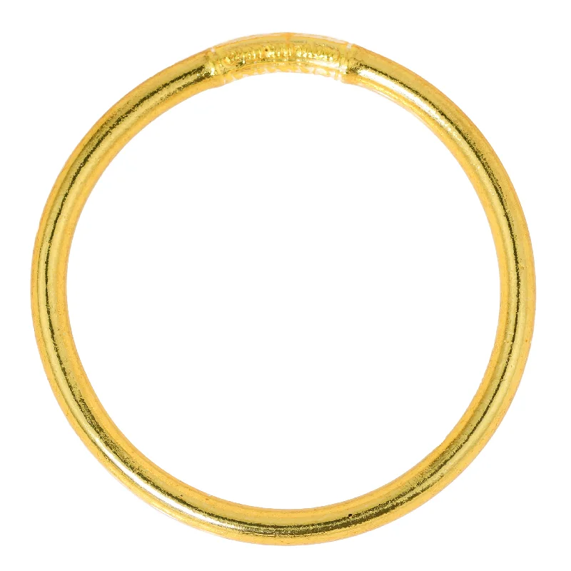 Women’s tennis bracelets-Gold Love & Luck Mantra Bangle