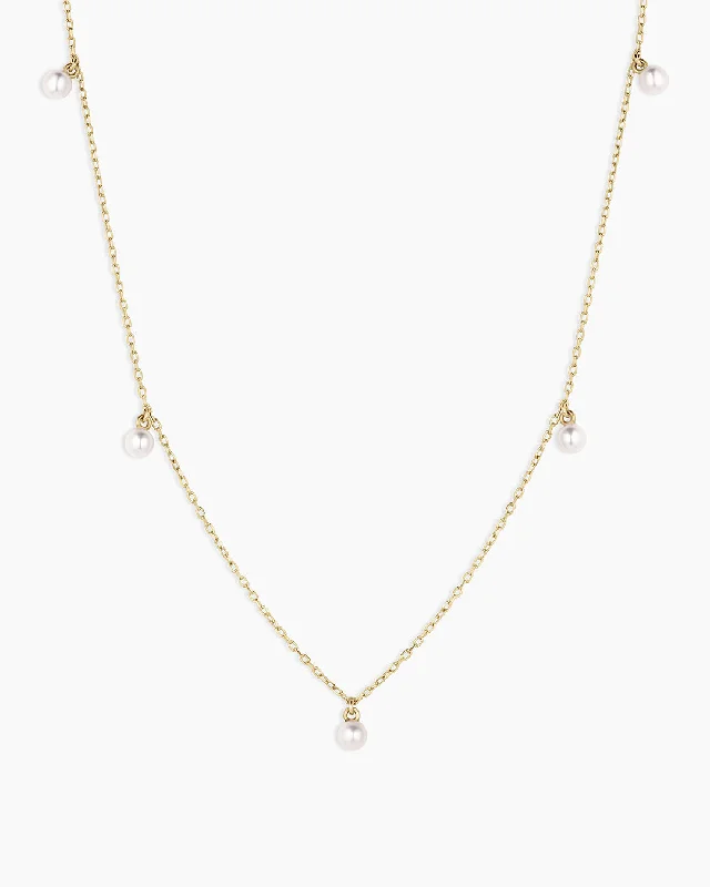 Women’s diamond necklaces-Pearl Flutter Necklace