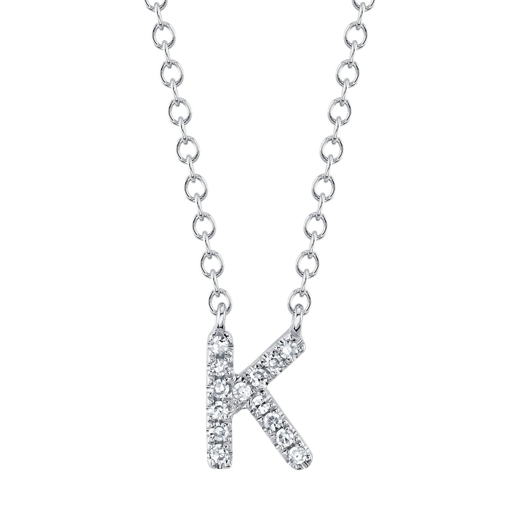 Women’s choker gold necklaces-0.04ctw Diamond Necklace - Initial K