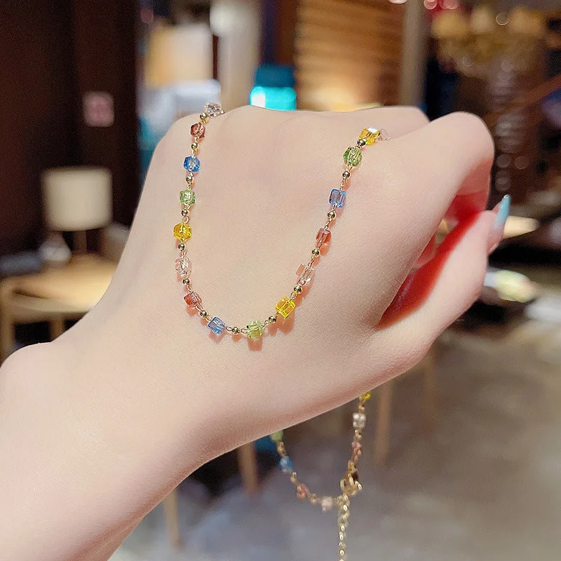 Colorful Crystal Clavicle Chain