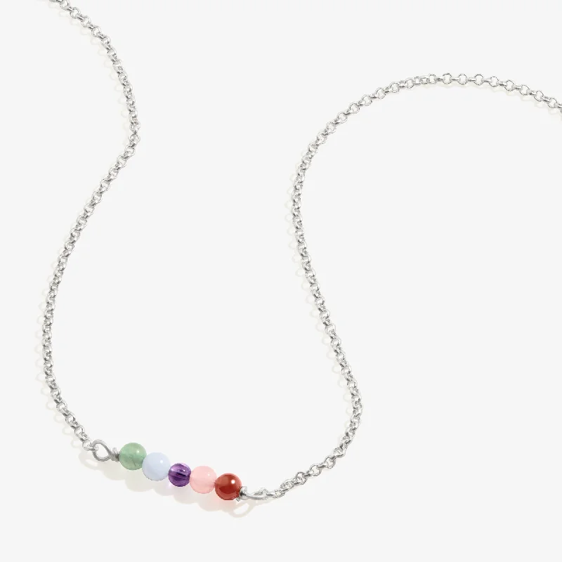 Women’s pearl drop necklaces-Multi-Gemstone Chain Necklace