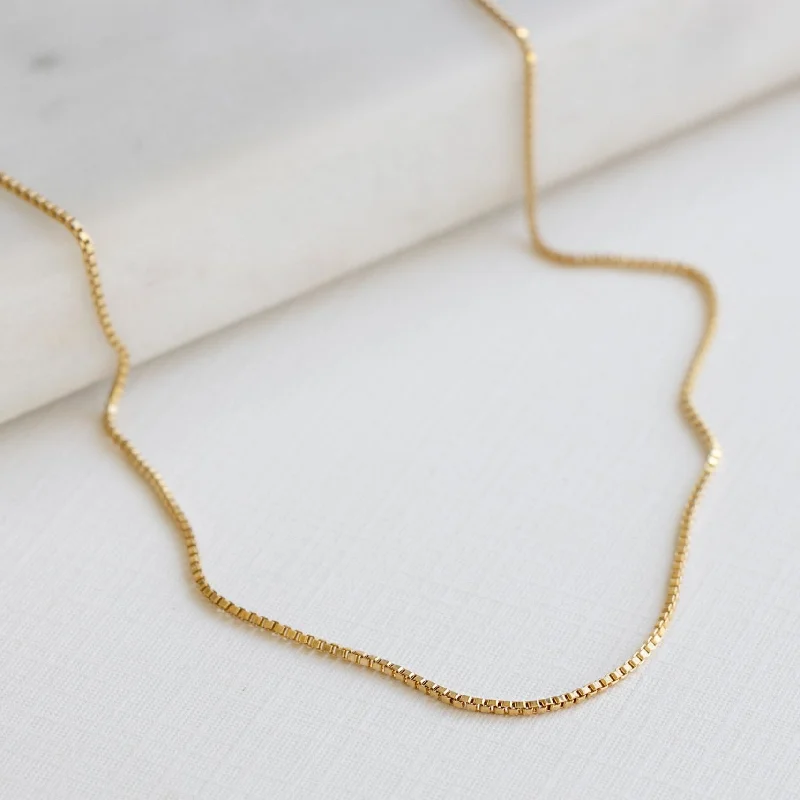 Women’s statement necklaces-The Box Chain Necklace | 14K Yellow Gold