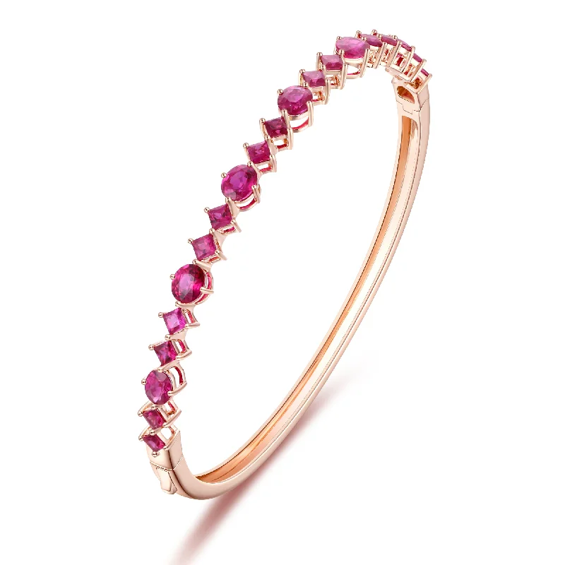 Women’s diamond tennis bracelets-Ruby Bangle