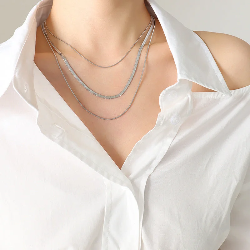 P688-Steel Three-Layer Necklace