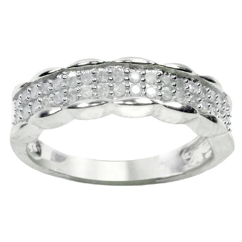 Women’s cocktail rings-Sterling Silver 1/4ct TDW Diamond Band Ring