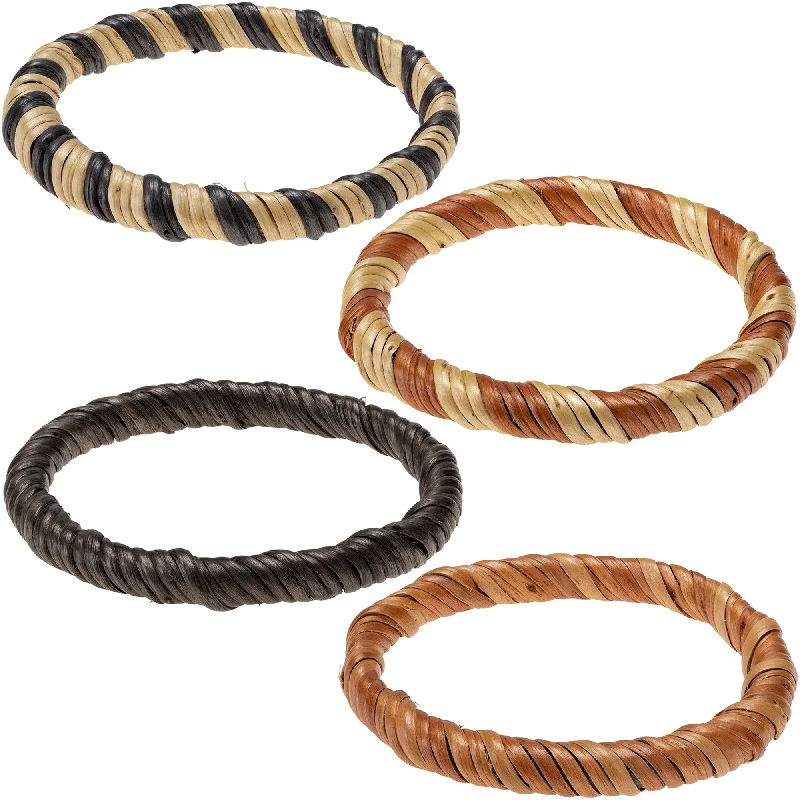 Women’s gold-plated bracelets-Zambia Basket Woven Bangle