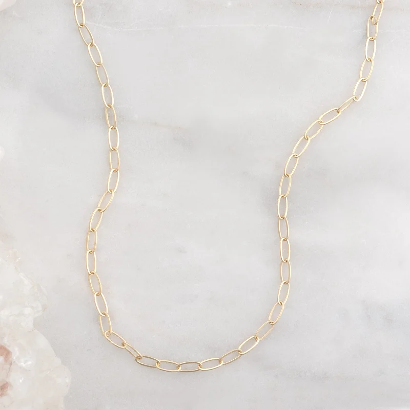 Women’s twisted gold necklaces-The Drawn Cable Chain Charm Necklace | Yellow Gold Filled