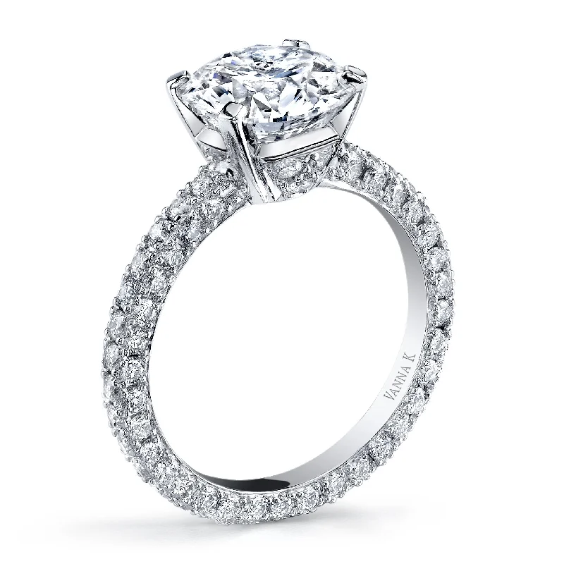 Women’s vintage diamond engagement rings-18K White Gold Diamond Engagement Ring