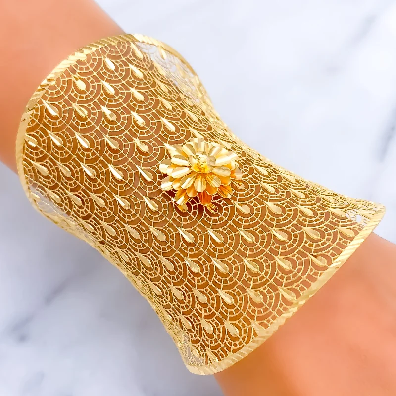 Women’s simple bangles-Iconic Stunning 21k Gold Mesh Bangle