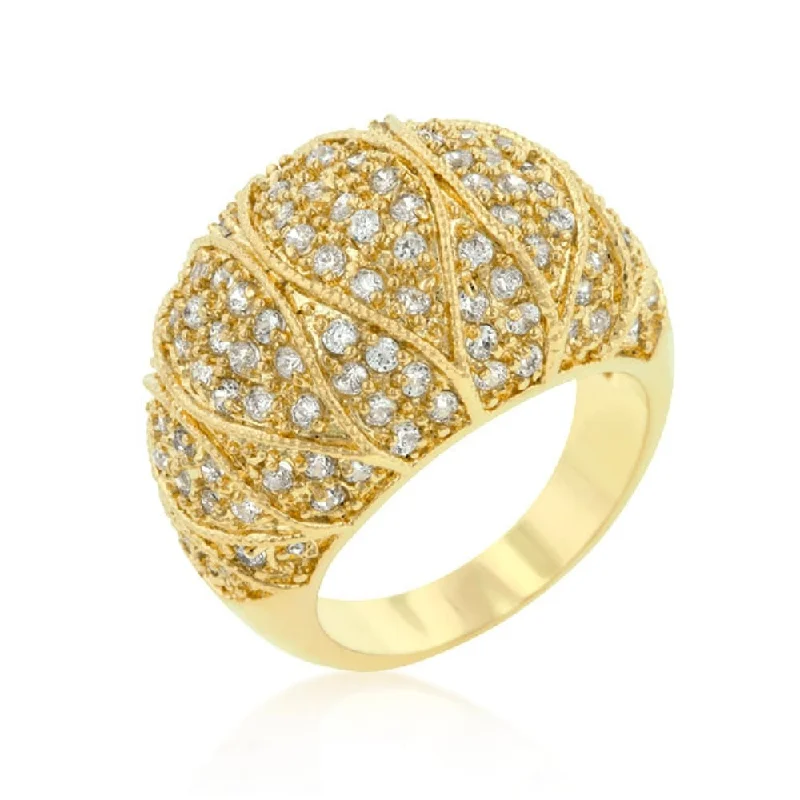 Women’s cluster rings-Goldeneye Clear Cubic Zirconia Cocktail Ring