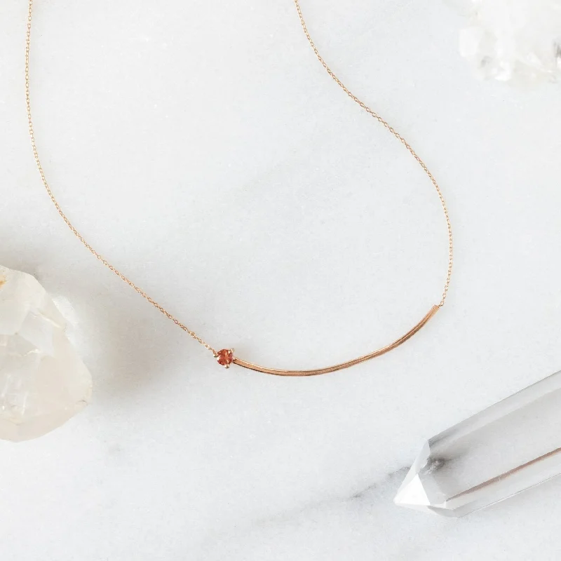 Women’s flower necklaces-The Sunstone Gemstone Arc Necklace | 14K Rose Gold