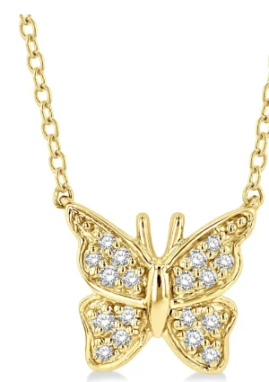 Women’s multi-strand necklaces-BUTTERFLY PETITE DIAMOND FASHION PENDANT