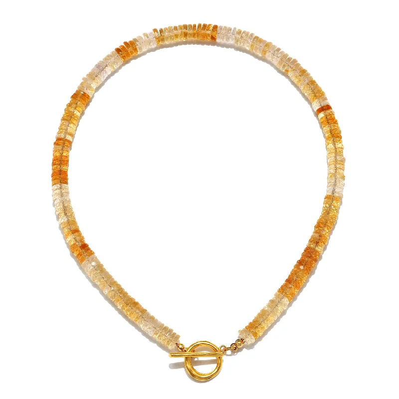 Women’s diamond necklace set-Citrine Beaded Necklace