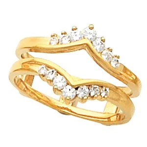 Women’s square engagement rings-14K Yellow 1/3 CTW Diamond Ring Guard-60180:207407:P-ST-WBC