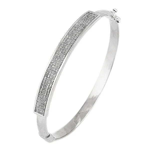 Women’s minimalist bangle bracelets-10KW 0.65CTW DIAMOND FANCY BANGLE