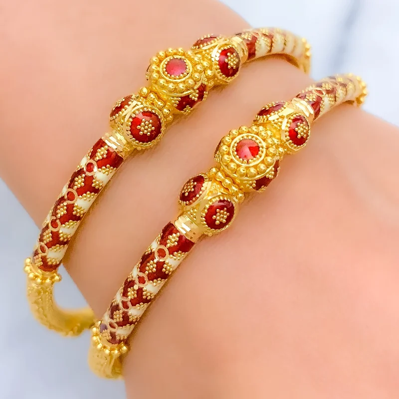 Women’s gemstone charm bracelets-Fashionable Meenakari Bangles - Part 2