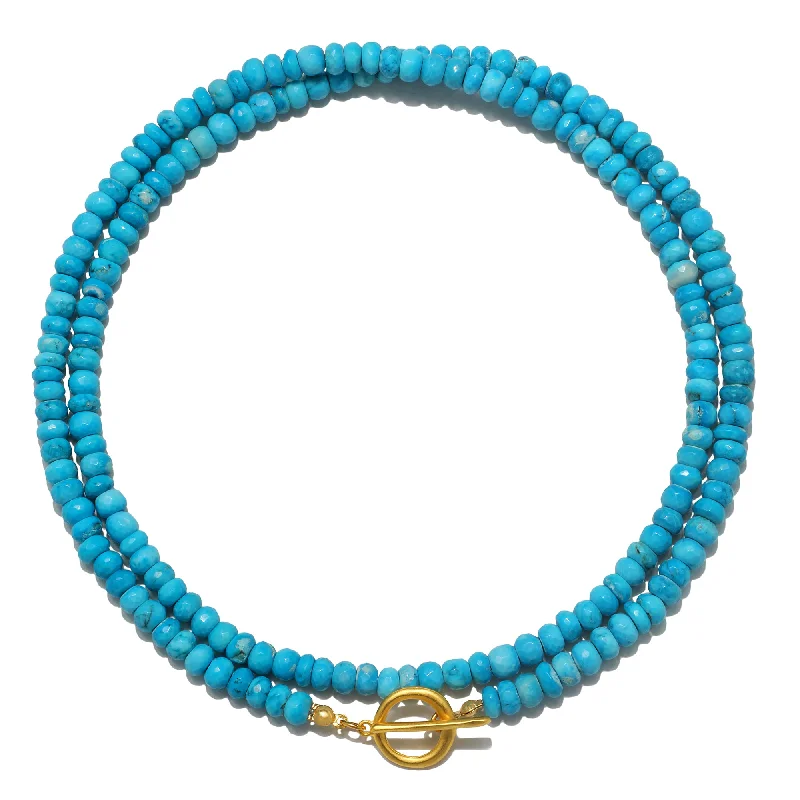 Women’s gemstone bar necklaces-Grande Turquoise Convertible Beaded Necklace