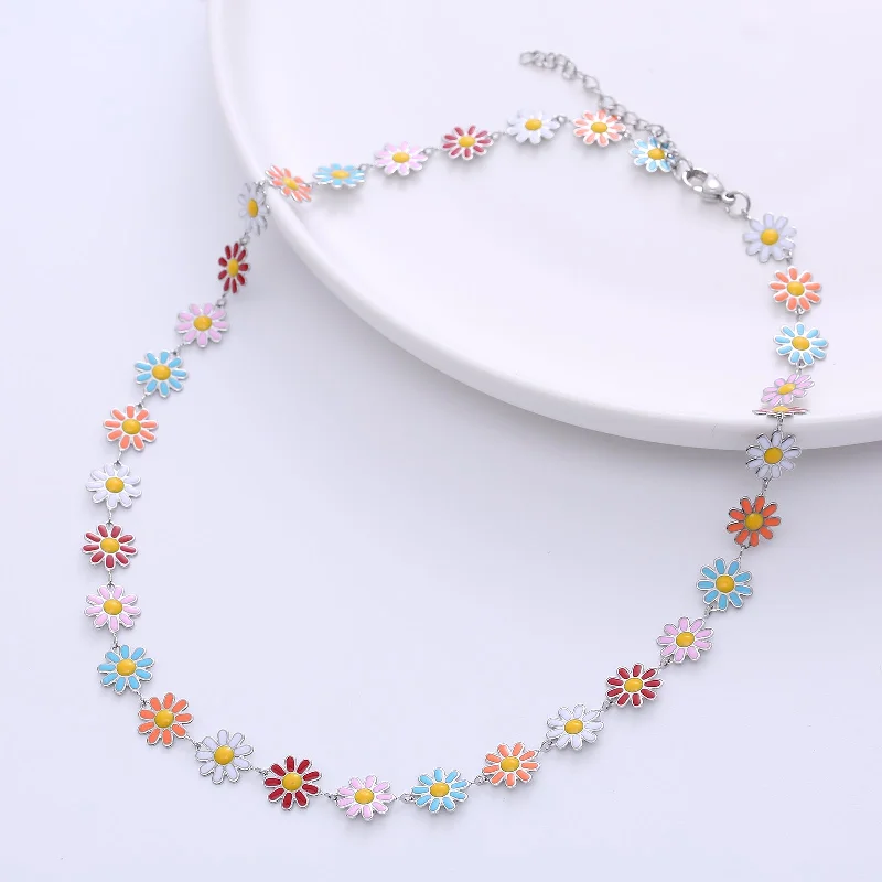 Silver Chain Mixed Color Flower 1