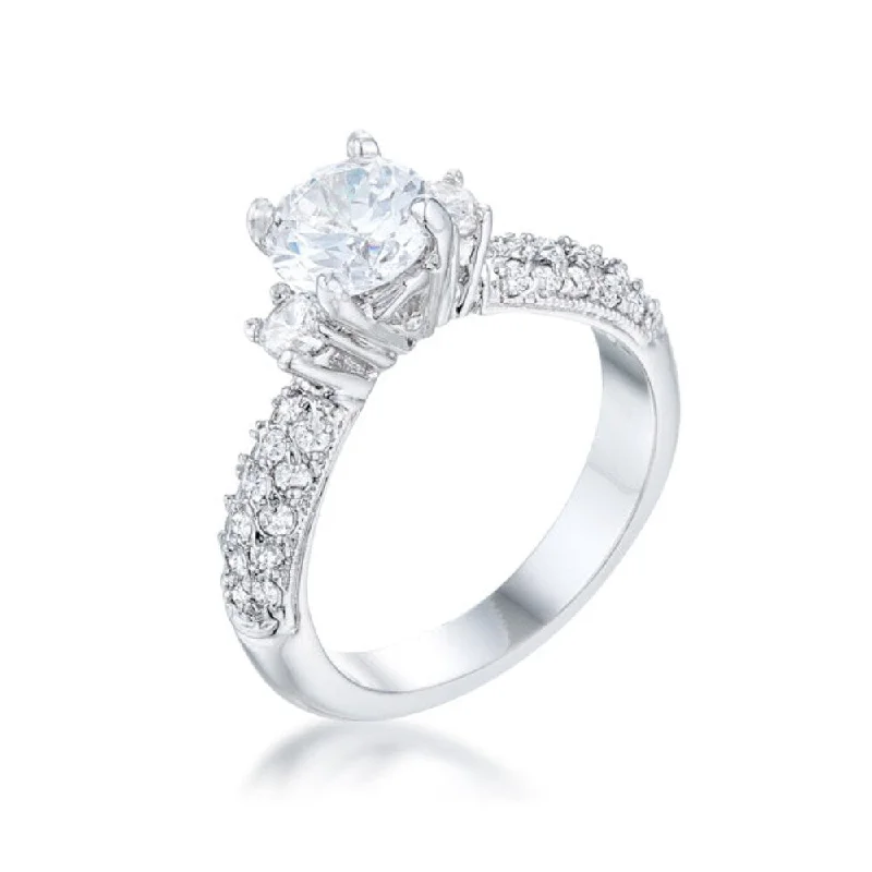 Women’s stackable rings-Timeless Elegance - The Classic Pavé Bridal Ring