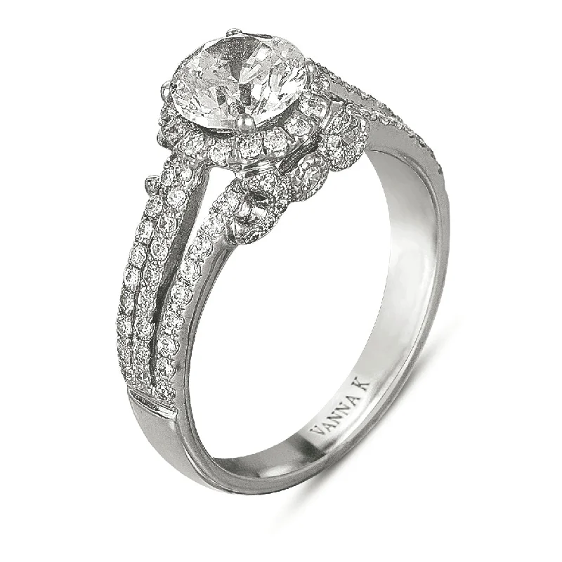 Women’s eternity engagement rings-18K White Gold Diamond Engagement Ring