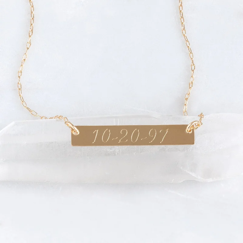 Women’s elegant necklaces-The Personalized Save the Date / Nameplate Necklace | Yellow Gold Filled