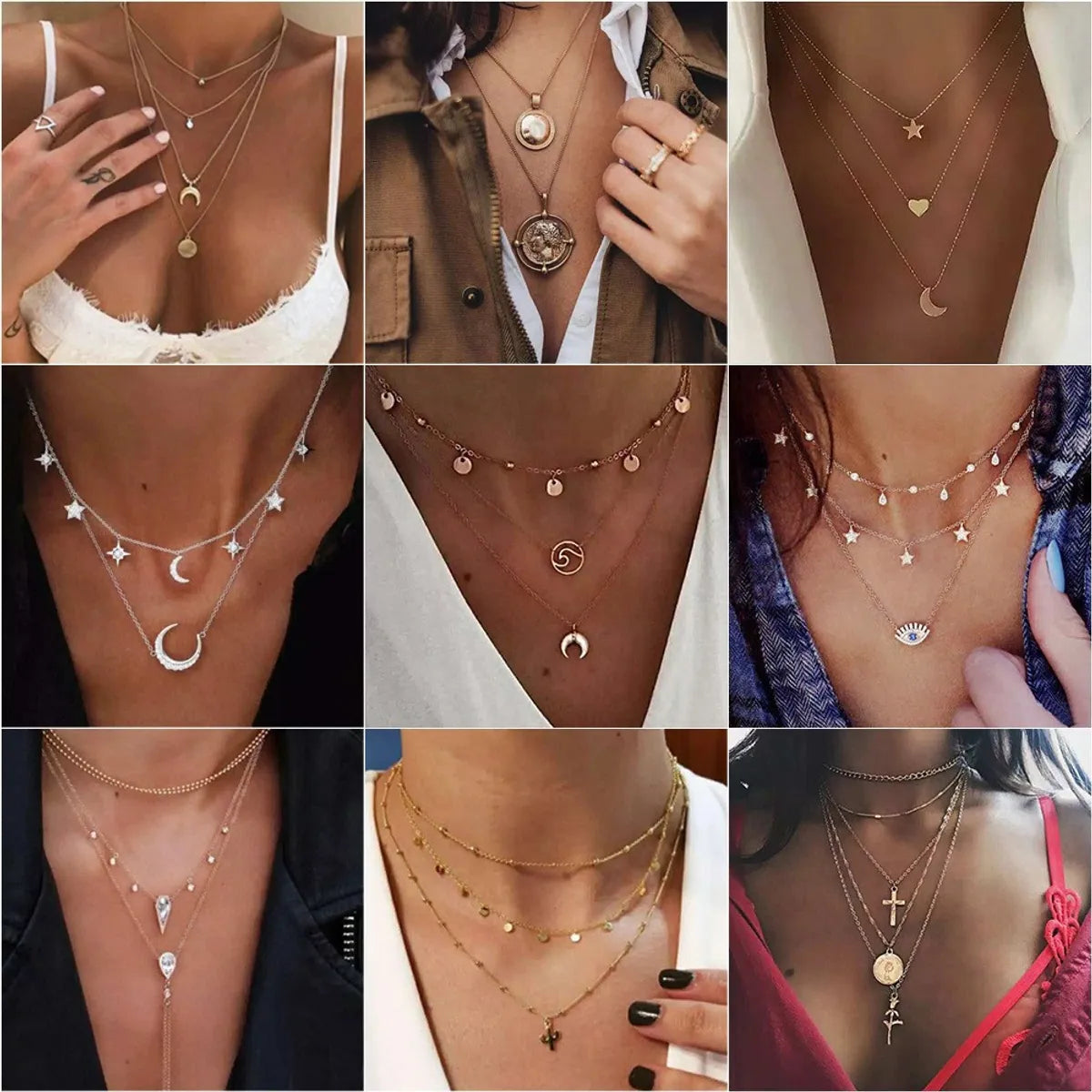 Women’s nature-inspired necklaces-1 Piece Fashion Devil's Eye Moon Alloy Plating Women's Pendant Necklace