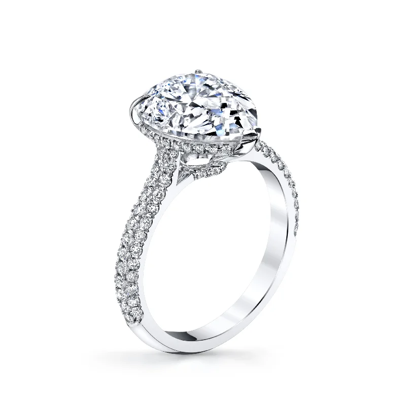 Women’s halo engagement rings-18K White Gold Diamond Engagement Ring