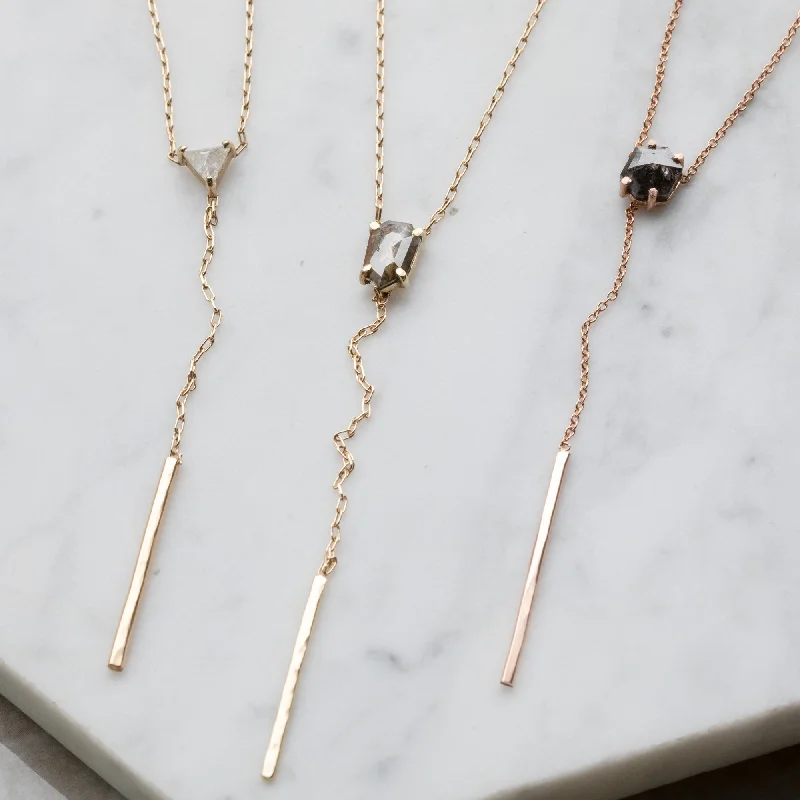 Women’s choker necklaces-One of a Kind Diamond Lariat Necklace | 10K Gold