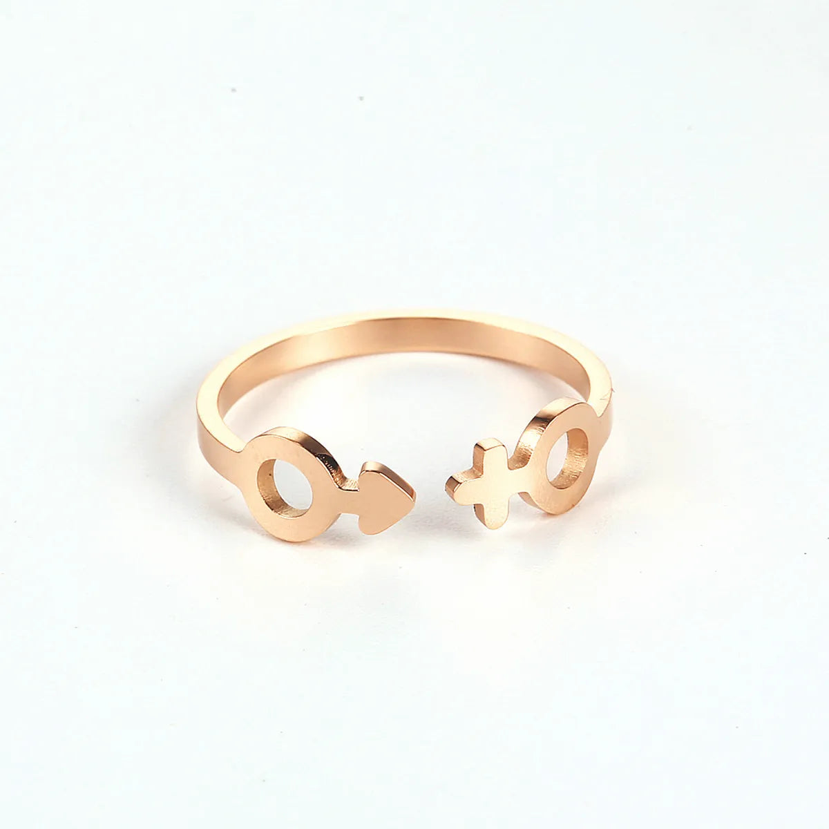 Women’s rose gold rings-Simple Style Commute Solid Color Titanium Steel Rings