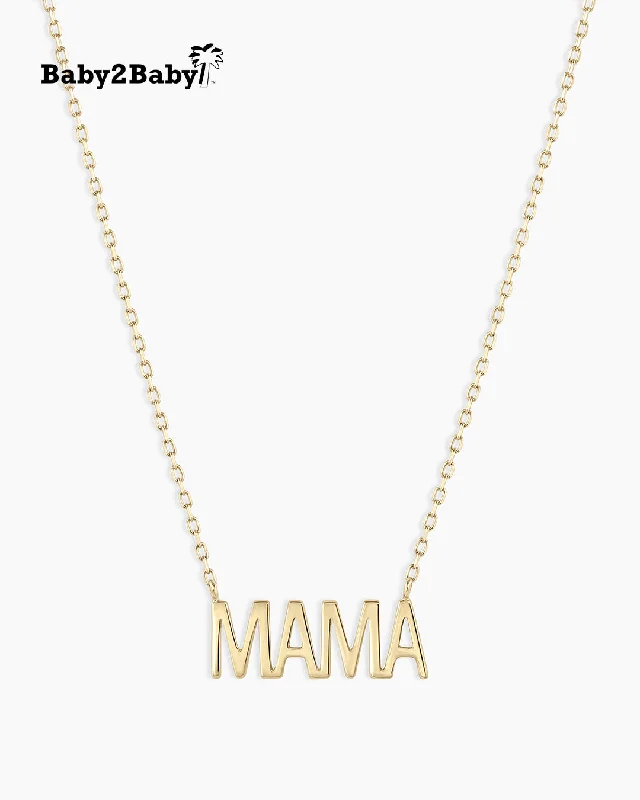 Women’s textured necklaces-14k Gold Mama Necklace