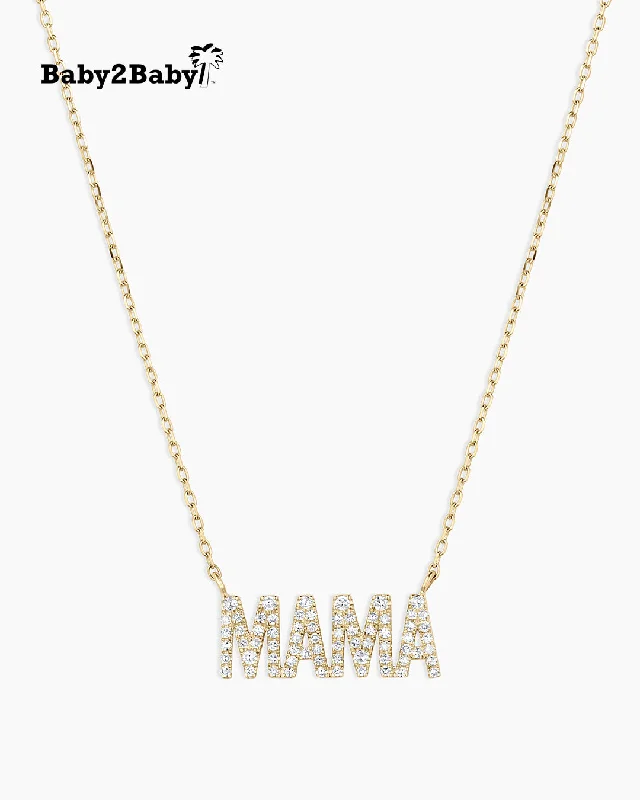 Women’s infinity symbol necklaces-Diamond Pavé Mama Necklace